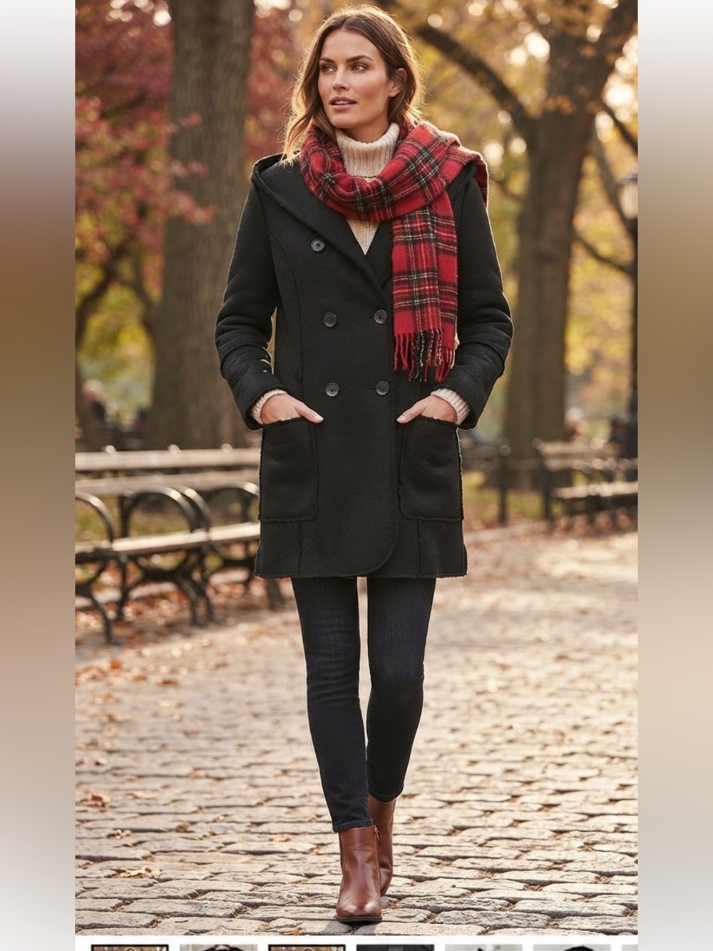 soia kyo black double breasted wool coat